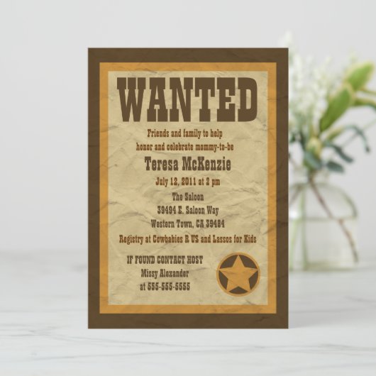 Gezocht Baby shower-uitnodiging Kaart (Staand voorkant)