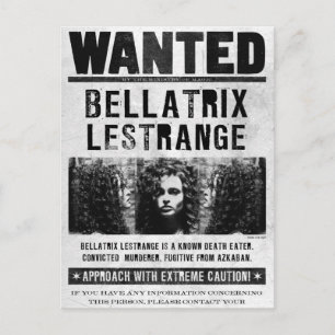 Gezocht: Bellatrix Lestrange Briefkaart