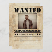 Gezocht beste man Groomsman Funny Foto Voorstel (Voorkant / Achterkant)