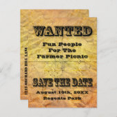 Gezocht Bewaar de datum Verouderd papier briefkaar Aankondigingskaart (Voorkant / Achterkant)