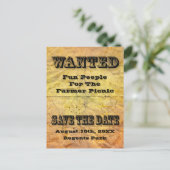 Gezocht Bewaar de datum Verouderd papier briefkaar Aankondigingskaart (Staand voorkant)