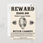 Gezocht Butch Cassidy Briefkaart (Voorkant / Achterkant)