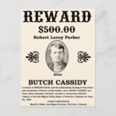 Gezocht Butch Cassidy Briefkaart (Voorkant)