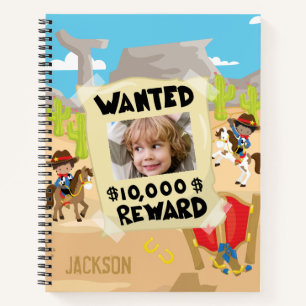 Gezocht Cowboy met foto en naam, Little Boy Notitieboek
