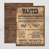 Gezocht Cowboy Poster Uitnodiging voor Westerne Pa (Voorkant / Achterkant)