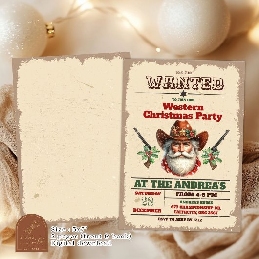 Gezocht Cowboy Western kerstfeest Kaart