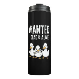 Gezocht: Dead & Alive – Funny Duck Cartoon Thermosbeker