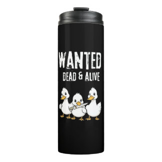 Gezocht: Dead & Alive – Funny Duck Cartoon Thermosbeker