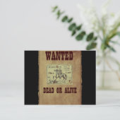 Gezocht dood of levend briefkaart (Staand voorkant)