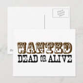 Gezocht dood of levend briefkaart (Voorkant / Achterkant)