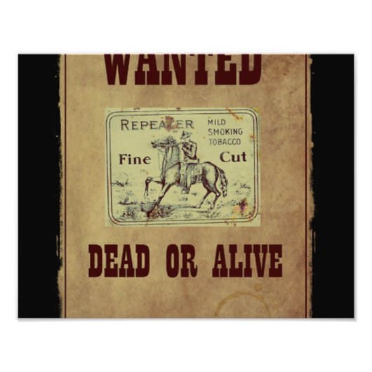 Gezocht dood of levend foto afdruk (Voorkant)