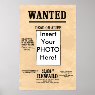 Gezocht dood of levend Poster U kunt woorden pic w