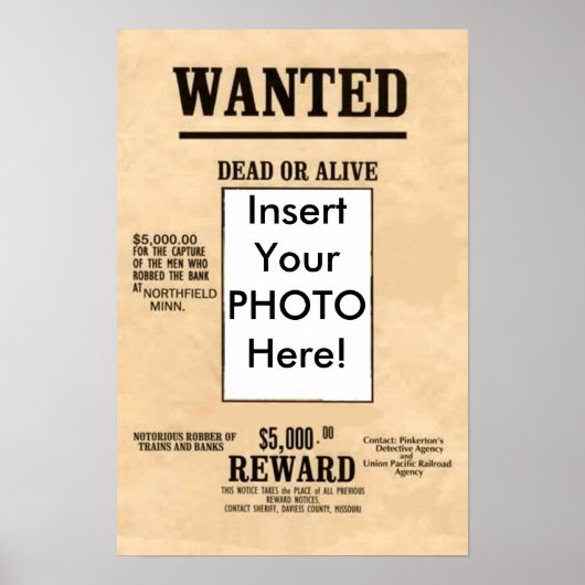 Gezocht dood of levend Poster U kunt woorden pic w (Voorkant)