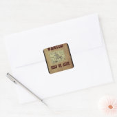Gezocht dood of levend vierkante sticker (Envelop)