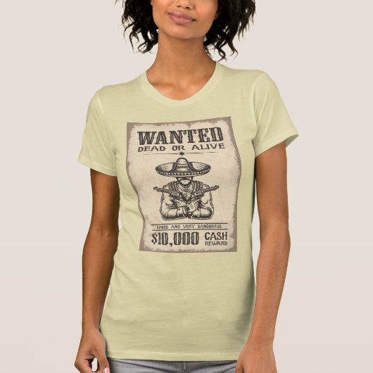 Gezocht dood of Western Poster van levend land T-shirt (Voorkant)