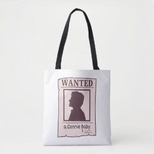 Gezocht: een Connie Bby-posterontwerp Populair Tote Bag