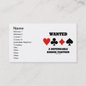 Gezocht een Dependable Partner van de Brug (Kaarte Visitekaartje (Voorkant)