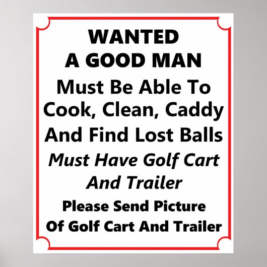 Gezocht een goed Man - Golf Poster (Voorkant)
