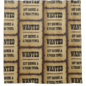 Gezocht: Een warme douche & een verse handdoek Douchegordijn (Voorkant)