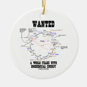 Gezocht een wereld vol met biochemische energie keramisch ornament (Voorkant)