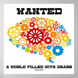 Gezocht een wereld vol tandwielen Mechanische hers Poster