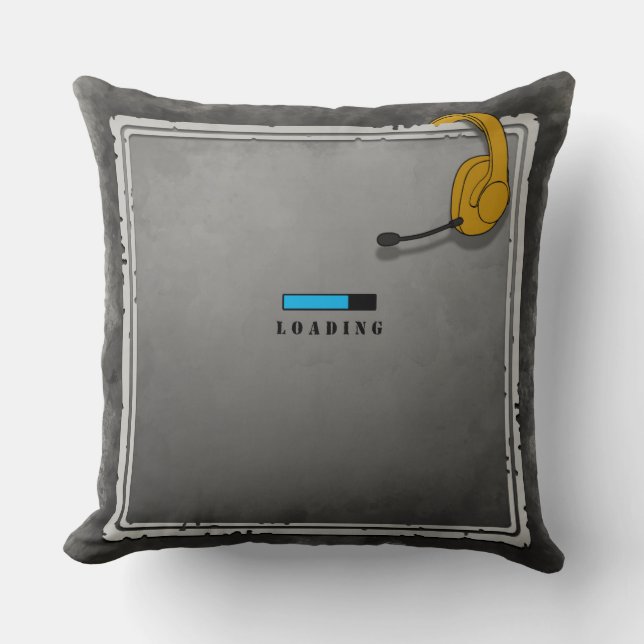 Gezocht gamerscherm met hoofdtelefoon kussen (Voorkant)