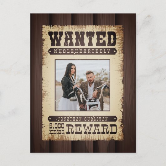 Gezocht Geheel Western Poster Valentijnse Briefkaart (Voorkant)