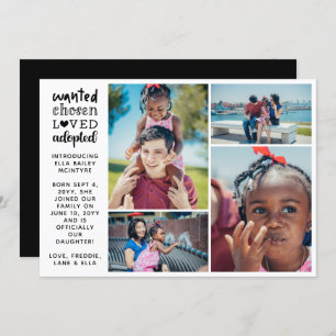 Gezocht gekozen Aangenomen 4 Foto collage Aankondiging