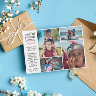 Gezocht gekozen Gewaardeerd Roze Foto Collage Aankondiging