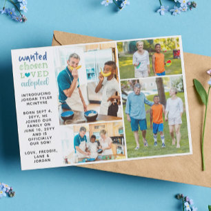 Gezocht gekozen Loved Blue Photo Collage Aankondiging