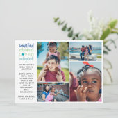 Gezocht gekozen Loved Blue Photo Collage Aankondiging (Staand voorkant)