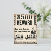 Gezocht Jesse James Briefkaart (Staand voorkant)