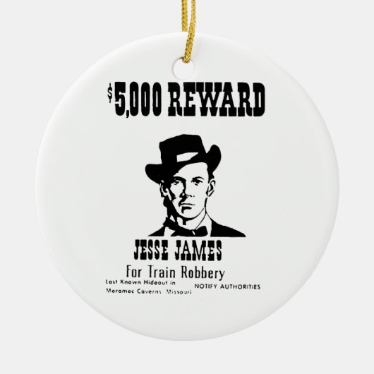 Gezocht Jesse James Keramisch Ornament (Voorkant)
