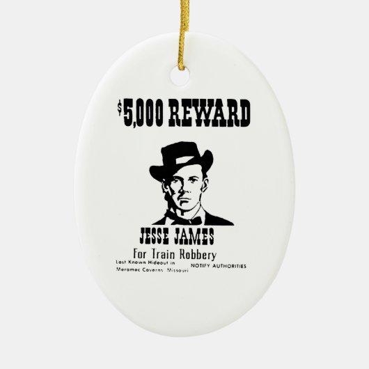 Gezocht Jesse James Keramisch Ornament (Voorkant)
