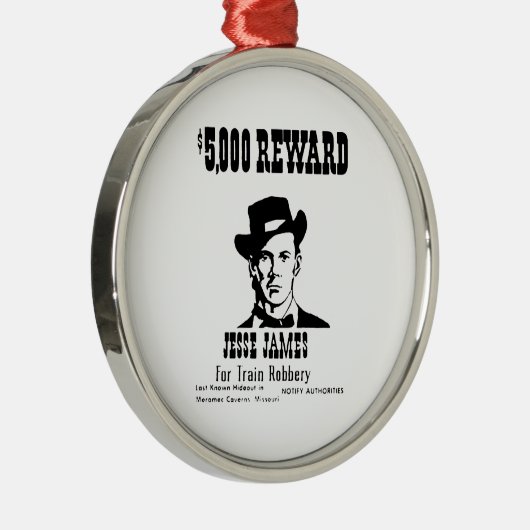 Gezocht Jesse James Metalen Ornament (Rechts)