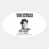 Gezocht Jesse James Ovale Sticker (Voorkant)