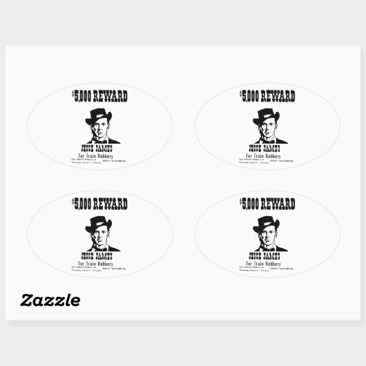 Gezocht Jesse James Ovale Sticker (Vel)