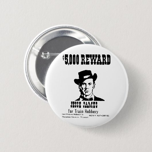 Gezocht Jesse James Ronde Button 5,7 Cm (Voorkant /achterkant)