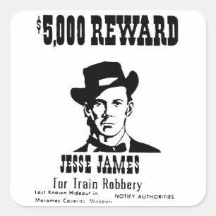 Gezocht Jesse James Vierkante Sticker