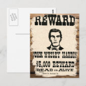 Gezocht John Wesley Hardin Briefkaart (Voorkant / Achterkant)