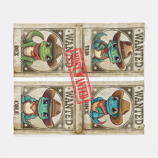 Gezocht Kawaii Iguana Fleece Deken (Voorkant (Horizontaal))