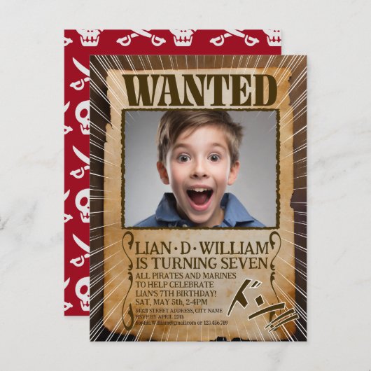 GEZOCHT! manga stijl party uitnodigingskaart Uitnodiging Briefkaart (Voorkant / Achterkant)