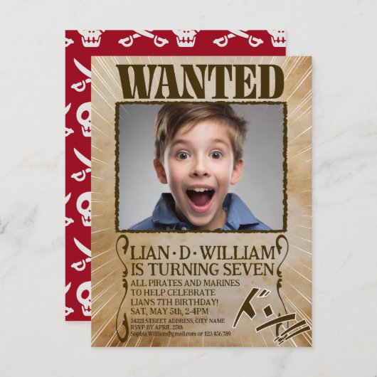 GEZOCHT! manga stijl party uitnodigingskaart Uitnodiging Briefkaart (Voorkant / Achterkant)