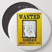 Gezocht: Mashiach Ronde Button 6,0 Cm (Voorkant /achterkant)