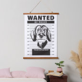 Gezocht Mugshot van Wire Haired Dachshund Hangend Wandkleed (Slaapkamer)
