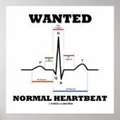 Gezocht normaal hartslag ECG-elektrocardiogram Poster (Voorkant)