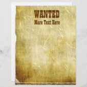 Gezocht Old West Theme Letterhead Stationery (Voorkant / Achterkant)