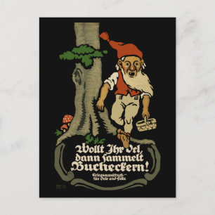 Gezocht-olie, beukennoten WW1-Briefkaart verzamele Briefkaart