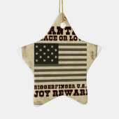 Gezocht, op vrede geïnspireerd tekstontwerp keramisch ornament (Rechts)