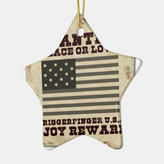 Gezocht, op vrede geïnspireerd tekstontwerp keramisch ornament (Links)